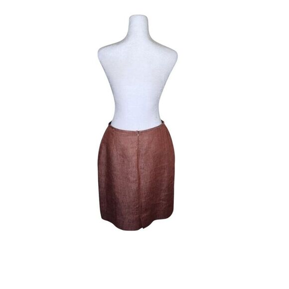 Philippe Adec French Short Straight Skirt Womens Size 4 US Brown - Picture 3 of 5